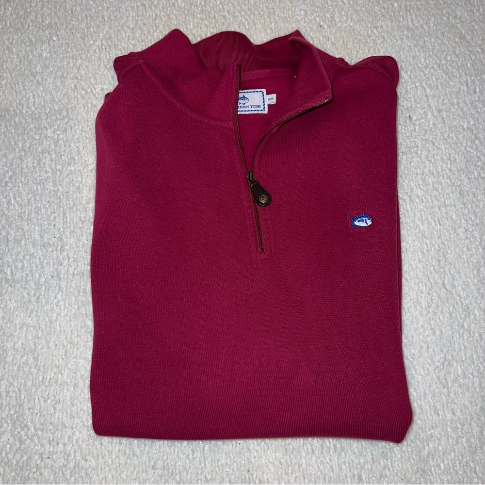 Southern Tide Skipjack Burgundy Red Quarter Zip XXL